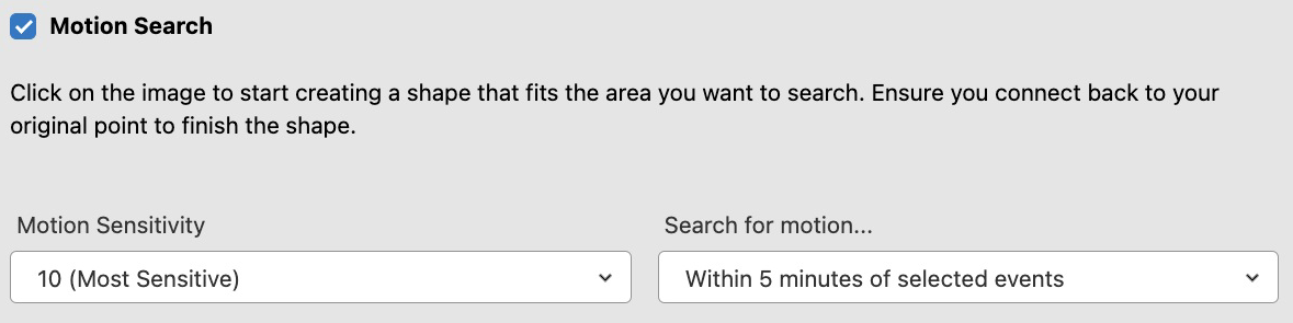 Advanced Video Search motion search