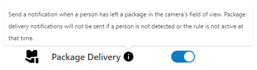Package Delivery toggle