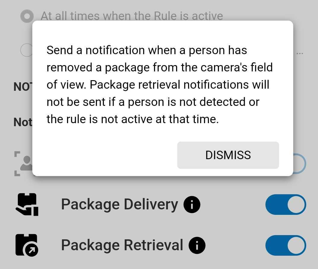 Package Retrieval toggle app