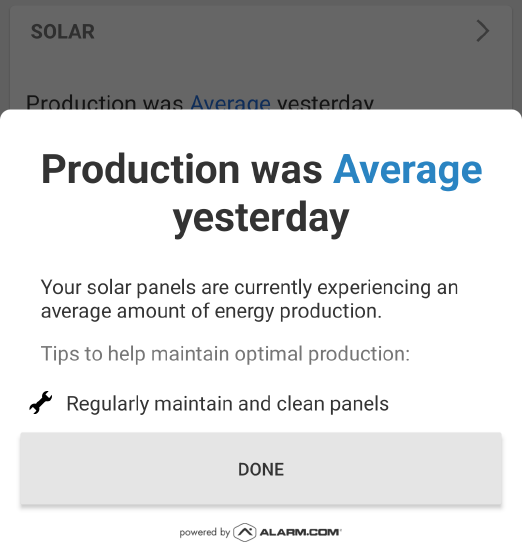 Solar Production Rating Average