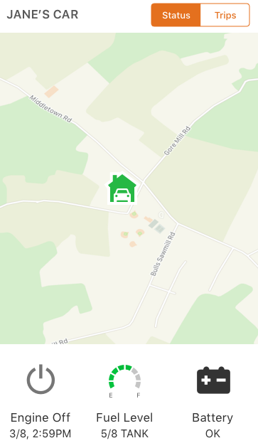 Car at Home map
