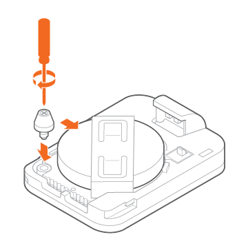 replace battery, screw