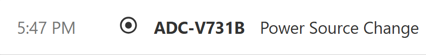 Customer website Activity log Power Source Change message