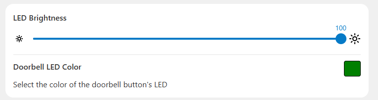 SkyBell LED settings