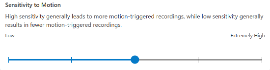 SkyBell Sensitivity slider
