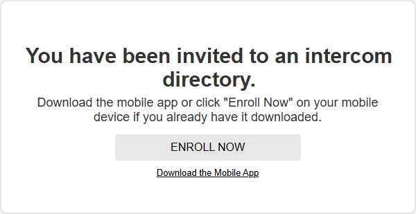 Intercom Directory invitation email
