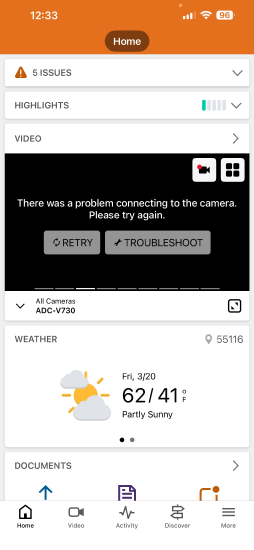 Home screen